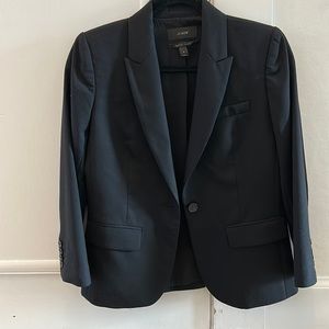 J Crew black Blazer fitted with 3/4 sleeve.